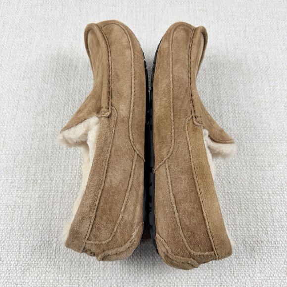 UGG Ascot Slippers Men\'s Tan Suede Leather Sheepskin Lined Moccasin Shoes main image 11